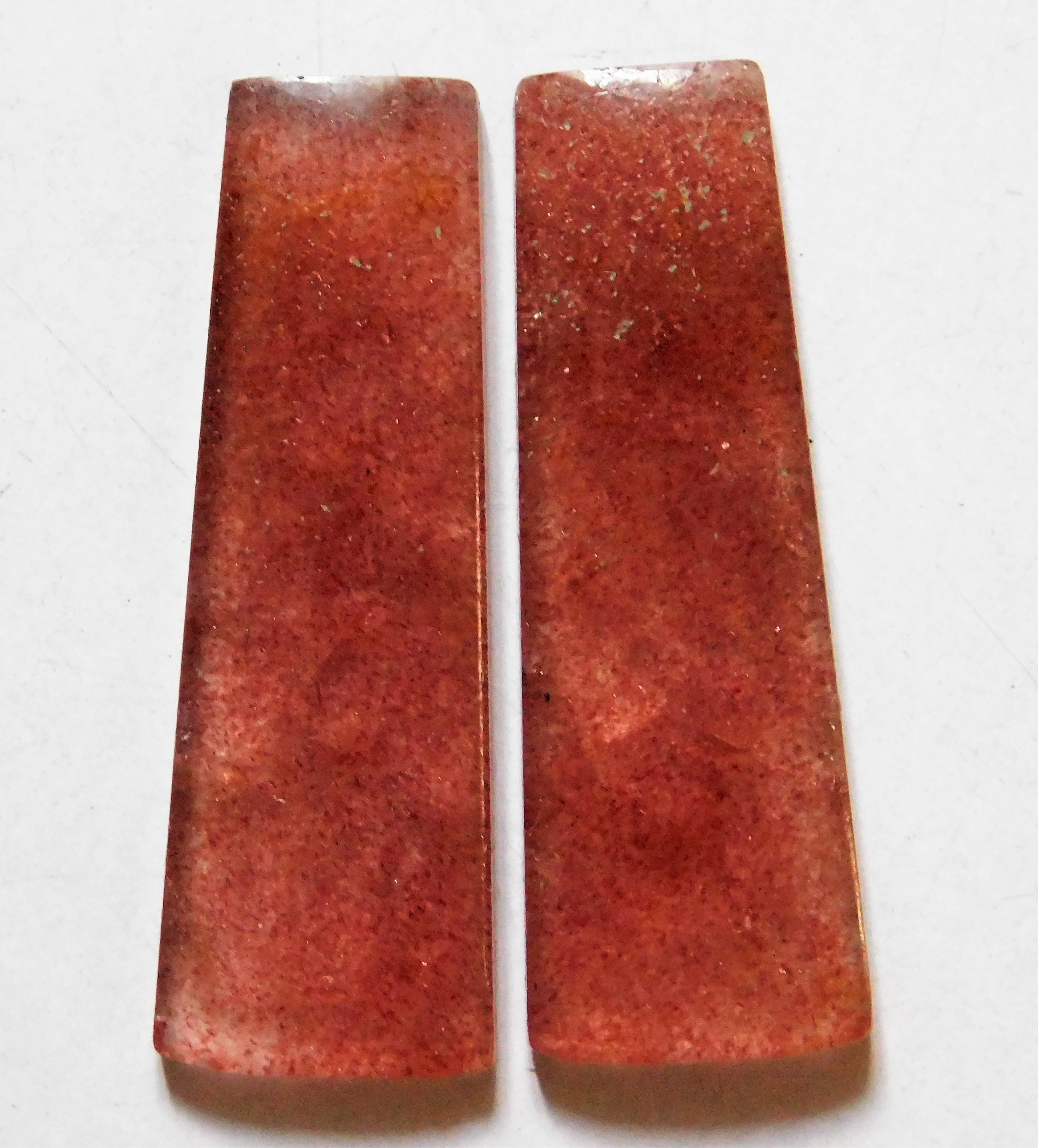 28.35 Cts Natural Pink Thulite Cabochon Loose Match Pair 23mm X 15.5mm each 28.35 Cts Natural Pink Thulite Cabochon Loose Match Pair 23mm X 15.5mm each