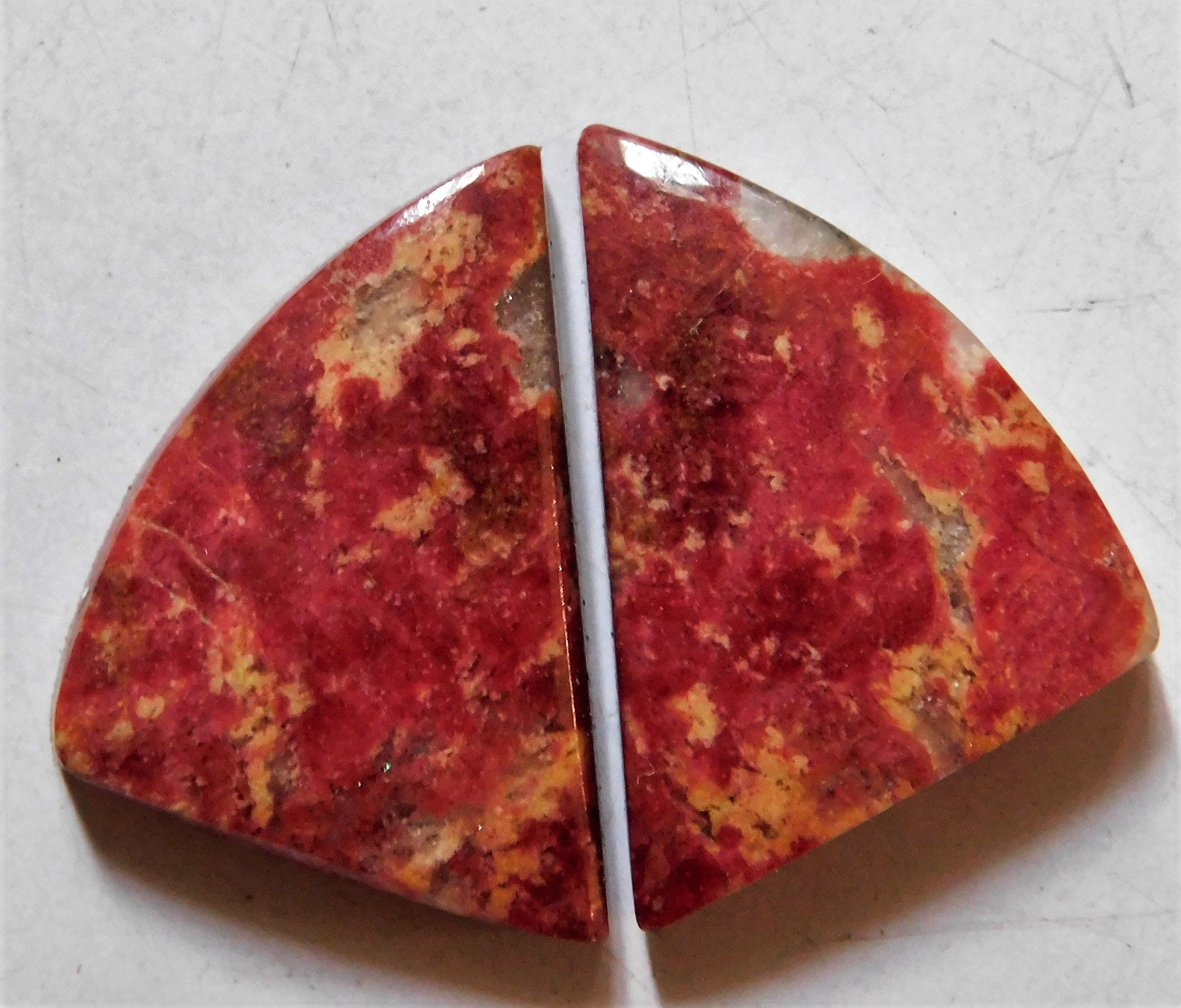 28.35 Cts Natural Pink Thulite Cabochon Loose Match Pair 23mm X 15.5mm each 28.35 Cts Natural Pink Thulite Cabochon Loose Match Pair 23mm X 15.5mm each