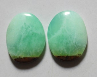 23.30 Cts Natural Bio Chrysoprase (20mm X 15.2mm Each) Cabochon Match Pair