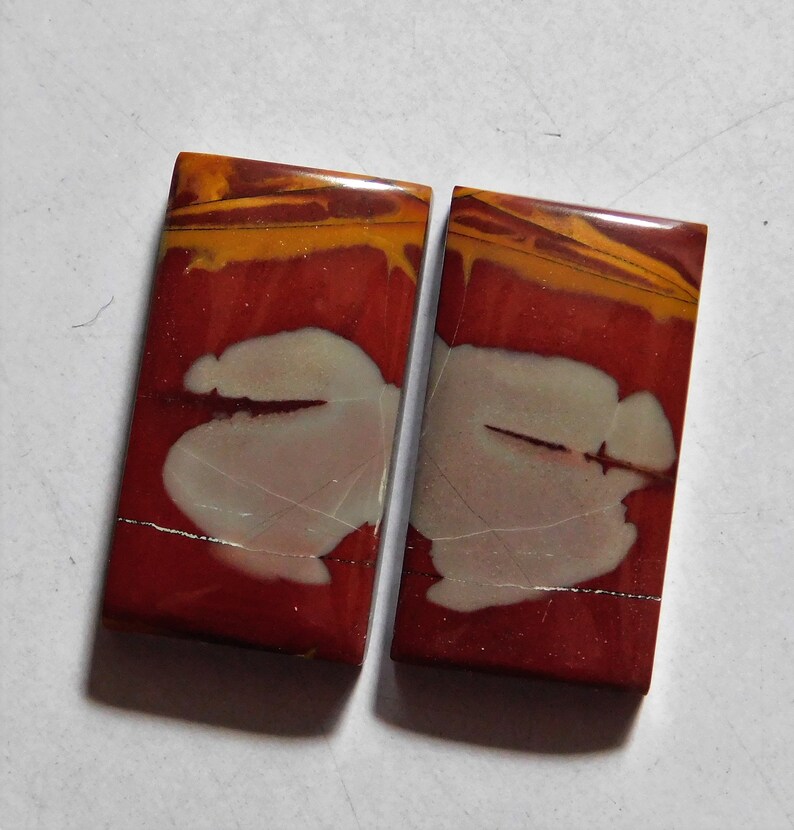 25.30 Cts Natural Noreena Jasper Cabochon Match Pair 21mm X 11.5mm each