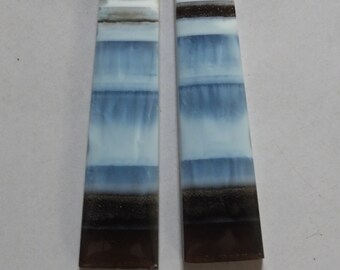 45.75 Cts Natural Blue Opal (45.5mm X 12.5mm each) Cabochon Match Pair