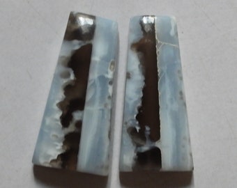 12.85 Cts Natural Blue Opal (20mm X 19mm each) Cabochon Match Pair