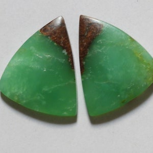 26.60 Cts Natural Bio Chrysoprase (23.6mm X 20mm Each) Cabochon Match Pair