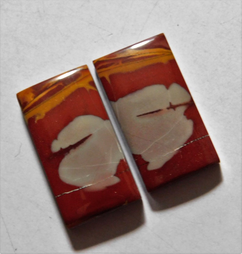 25.30 Cts Natural Noreena Jasper Cabochon Match Pair 21mm X 11.5mm each