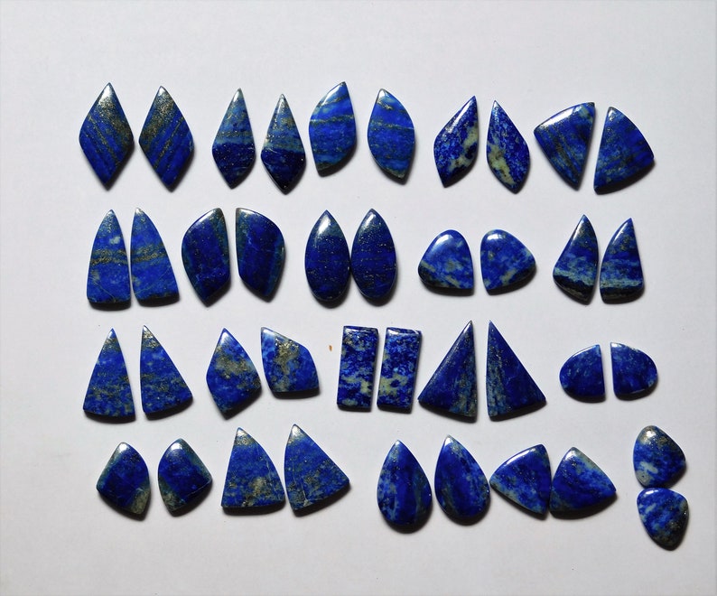 573.60 Cts Natural Lapis Lazuli 20 Pairs Lot Cabochon Loose Match Pair