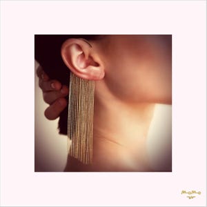 Boho Chic Super Long Gold Chain Fringe Ear Cuff, No Piecing Needed, Ear Jewelry, Christmas Gift For Women