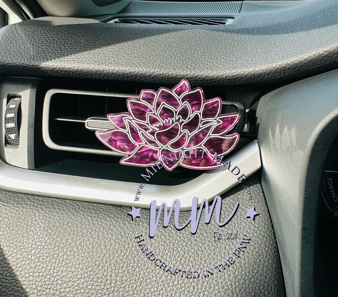 Lotus Custom Diffuser Lotus Flower Car Air Vent Diffuser. Purity Air Freshener Car Charm for ...