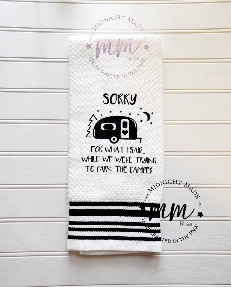 Camp Life Camping Towel Camper Decor Funny Towel Decor Etsy