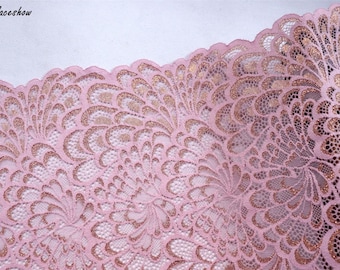 2 YARDS Vintage Elasticated Stretch embroidered Lace Trim headband Shabby Chic