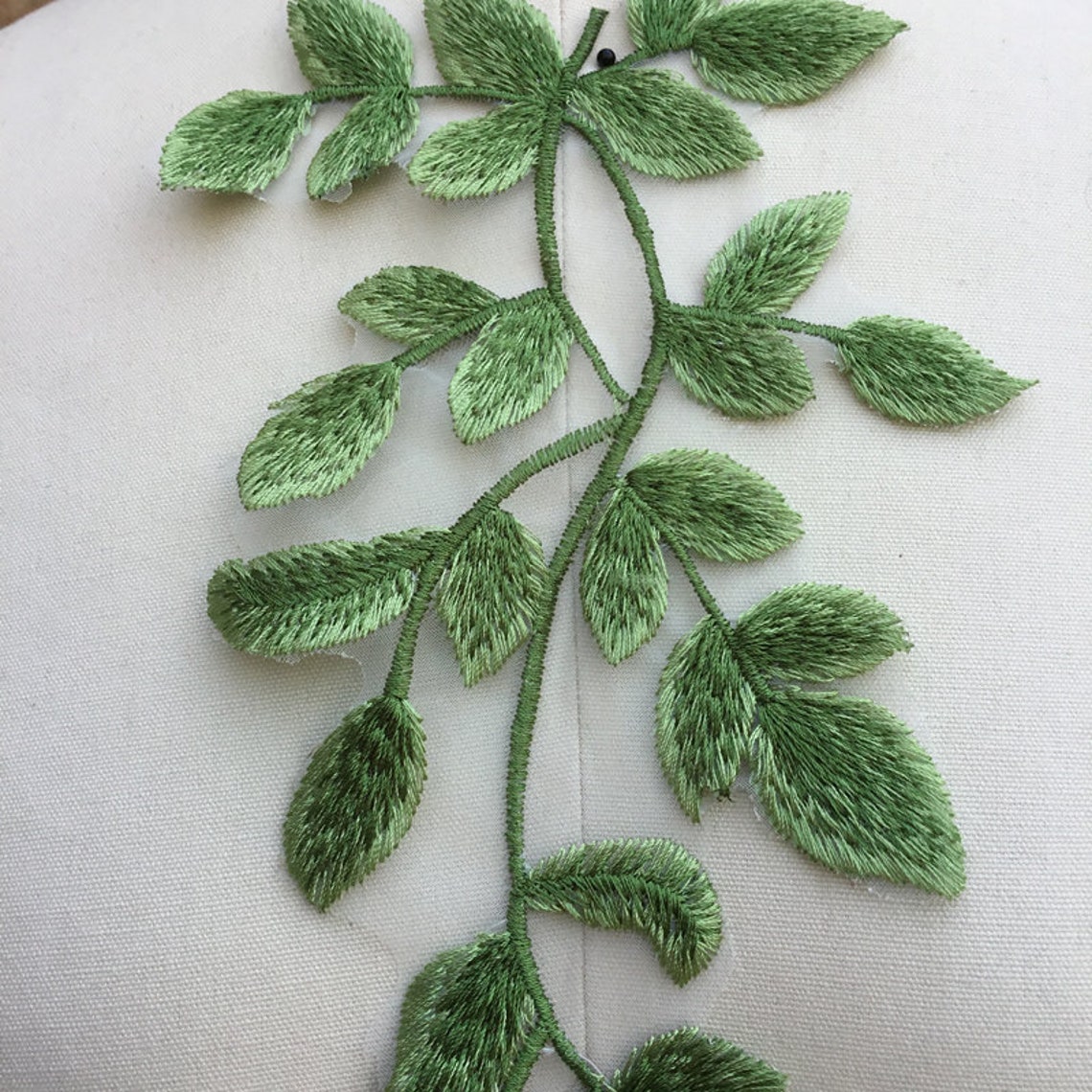 1pair Green Leaves Lace Applique Embroidered Lace Motif Etsy