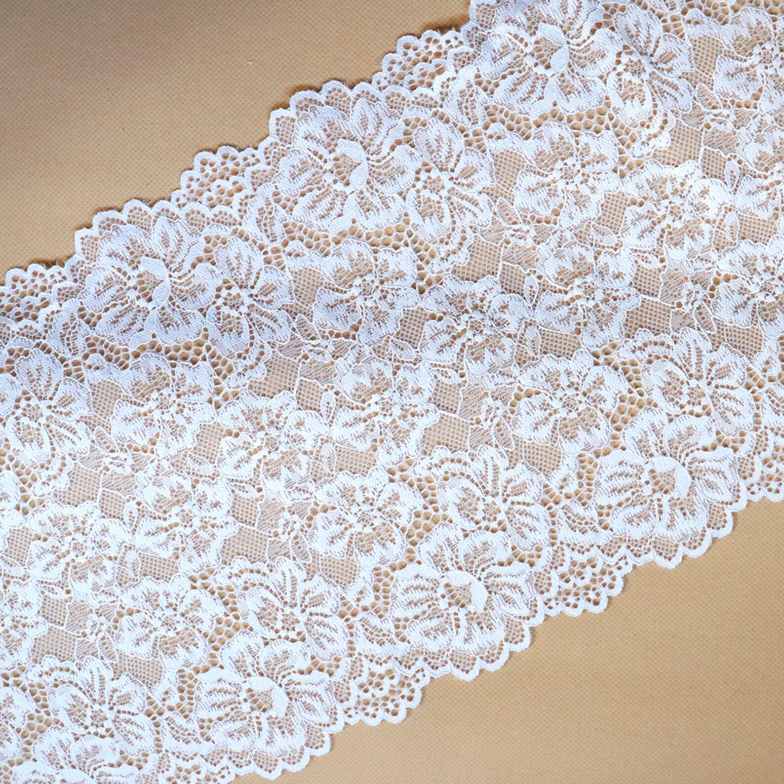 2 yards Wide White Stretch Lace Trim/ Elastic White Lace/ Etsy