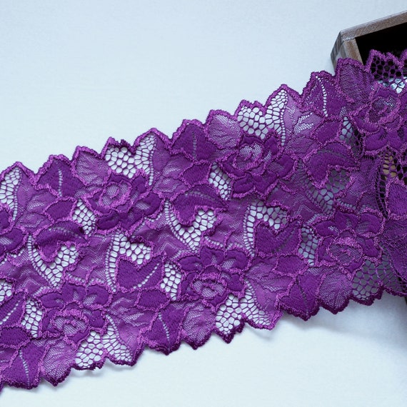 purple stretch lace fabric