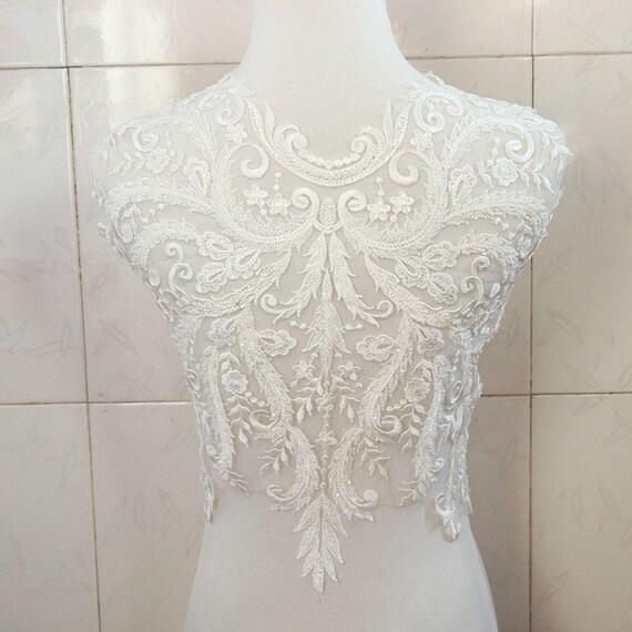 Luxury Ivory Beaded Sequins Bridal Lace Applique Wedding Etsy