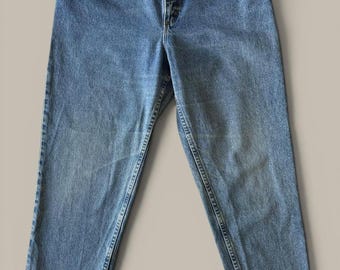Vintage Gitano High Rise Mom Jeans: 80er 90er Jahre Medium Wash Tapered Denim