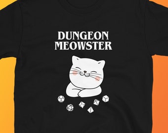 Dungeon Meowster Cute Cat Tabletop RPG Gaming TShirt Roleplaying T-Shirt LARP Larping Shirt Nerdy & Geeky Gift Unisex Gaming