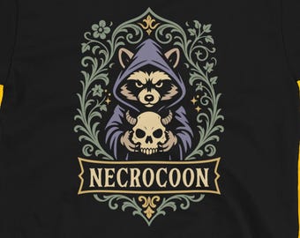 Shirt Necrocoon Necromancer grappige wasbeer, shirt Necromancer, shirt grappig kerkers en draken, D&D T-shirt