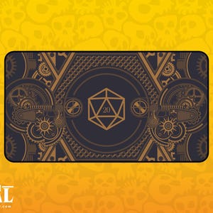 Tapete de mesa Dungeons and Dragons - Tapete de mesa Steampunk D20 Dice - Tapete de jogo MTG - Tapete de jogo mágico - Presente D&D - Presente MTG - Mousepad gamer