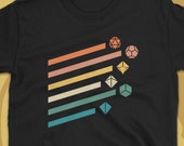Retro Polyhedral Dice Set Vintage Colors D20 Dungeons and Dragons T-Shirt TRPG TShirt DnD TShirt Tabletop RPG For Men For Women