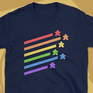Boardgames Meeple T-Shirt Meeples Collector Tshirt Boardgame Shirt Rainbow Board Game Tee Nerdy and Geeky Gifts for Men for Women