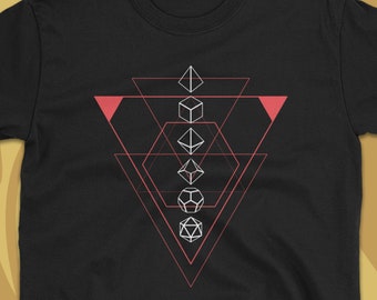 Minimalist Polyhedral Dice Set D20 Dungeons and Dragons Shirt TRPG T-Shirt DnD TShirt Tabletop RPG Gaming for Men for Women