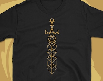 Dungeons und Dragons Shirt DnD Würfel Schwert TRPG inspiriert T-Shirt, Nerdy Geschenkideen, Geeky Geschenke, Tabletop RPG Gaming