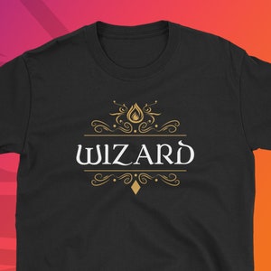 Koszulka z emblematem klasy postaci czarodzieja, koszulka do gier RPG, koszulka do gier fabularnych LARP, koszulka do larpów, prezent dla nerdów i geeków, unisex