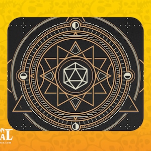 Geometrisk D20 tärningsrektangel musmatta - Dungeons and Dragons musmatta - D&D musmatta - Bordspel RPG-gåva