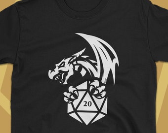 Dragon with D20 Dice Game Master Shirt Dungeons and Dragons Shirt TRPG T-Shirt DnD Tee Nerdy Geeky Tabletop RPG Gaming - Nerds and Geeks