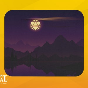 Polyhedral D20 Dice Landscape Rectangle Mousepad - Dungeons and Dragons Mouse Pad - D&D Mousepad - Tabletop RPG Gaming Gift