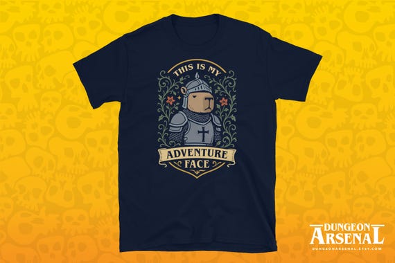 This is My Adventure Face Funny Capybara Shirt, Paladin Shirt, Funny DnD Shirt, DnD Merch, DnD Gifts, Dungeons and Dragons Shirt