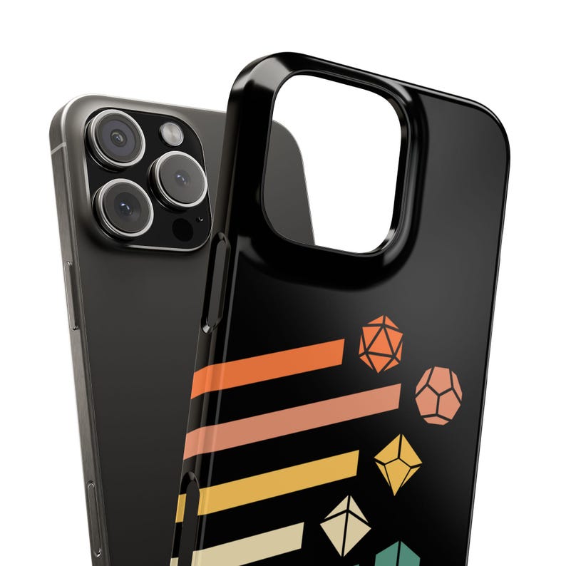Retro Dice Set iPhone-hoesje Dungeons and Dragons, DnD-telefoonhoesjes, tabletop RPG-hoesje voor iPhone, ondersteunt draadloos opladen afbeelding 6
