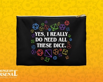 Regalos de Dungeons and Dragons: Bolsa de almacenamiento, Bolsa de dados de DnD, Bolsa de dados, Regalo para DM, Contenedor de dados, Bolsa con cremallera