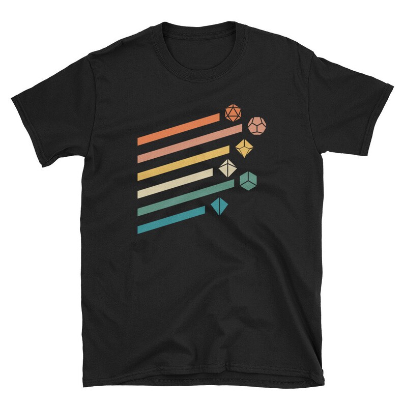 Retro Polyhedral Dice Set Vintage Colors D20 Dungeons and Dragons T-Shirt TRPG TShirt DnD TShirt Tabletop RPG For Men For Women image 4