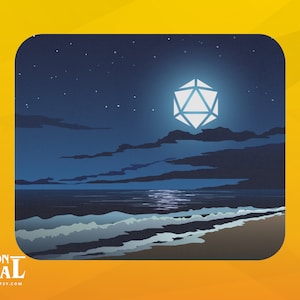 Polyedrisk D20 tärningslandskap rektangel musmatta - Dungeons and Dragons musmatta - D&D musmatta - Bordspel RPG-gåva
