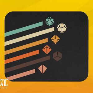 Dungeons and Dragons musmatta - Retro polyedriska tärningsset rektangulär musmatta - D&D musmatta - Bordspel RPG-gåva