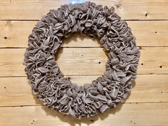 All Season Plain Burlap Wreath Burlap Wreath Home Decor All | Etsy