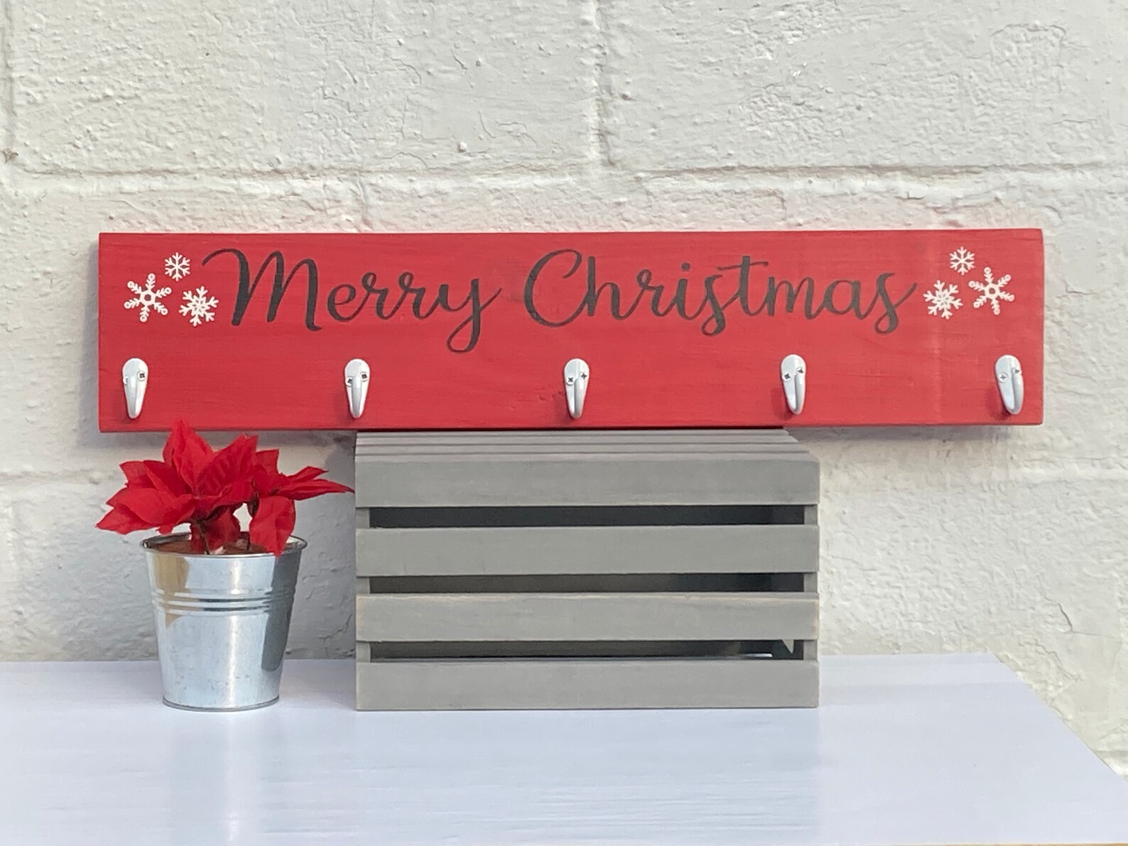 Merry Christmas Stocking Holder, Stocking Hanger, Christmas Stocking