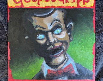 Slappy The Dummy - Goosebumps Oil Painting on Canvas Panel