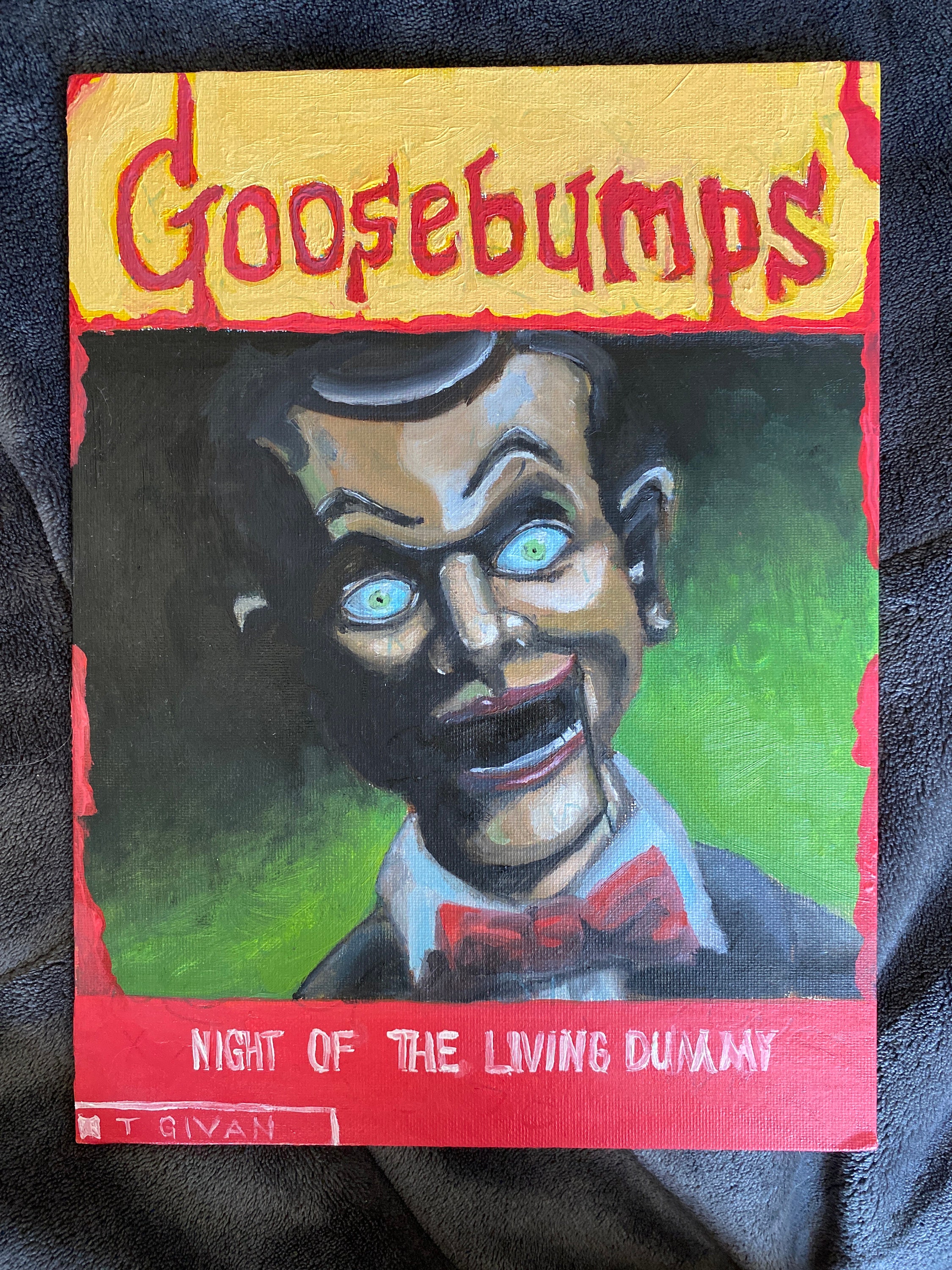 Slappy The Dummy - Goosebumps Oil Painting on Canvas Panel, image size:2250x3000