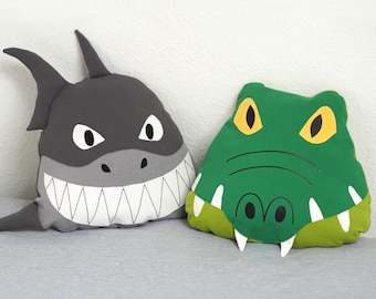 Animal pillow cuddle friends cushion "predators" • eBook & pattern • lion crocodile tiger dino shark
