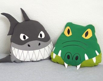 Animal cushions, cuddly friends cushions &quot;Predators&quot; • eBook & sewing pattern • Lion, crocodile, tiger, dino, shark