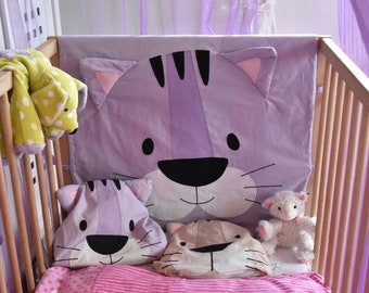 Cuddly cat for the cot • eBook & pattern • SET bed border + cushion + crawling blanket (carpet)