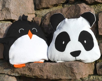 Animal pillow cuddle friends pillow "Exotics" • eBook & pattern • Panda Penguin Whale Hippo Giraffe