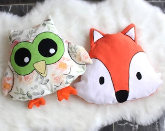 Animal pillow cuddle friends pillow "Forest animals" • eBook & pattern • fox owl frog bear hedgehog