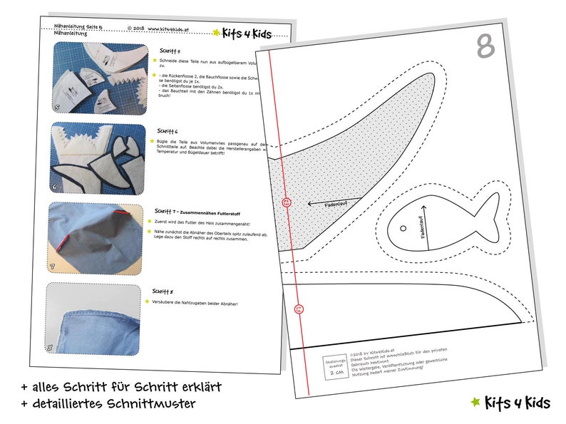 Hai-Schultüte Bruce eBook & Schnittmuster Bild 7