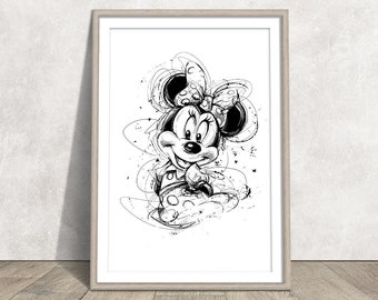 Downloadable digital print, Minnie poster, digital print, poster, wall art, Mickey Mouse Pop Art, large print
