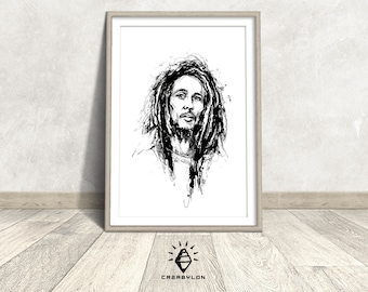 Downloadable digital print, Bob Marley poster, digital print, poster music, wall art, Pop Art Bob Marley, large print