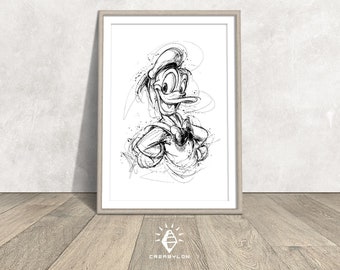 Downloadable digital printing, Donald Duck poster, digital printing, poster, wall art, Donald Duck Pop Art, large print