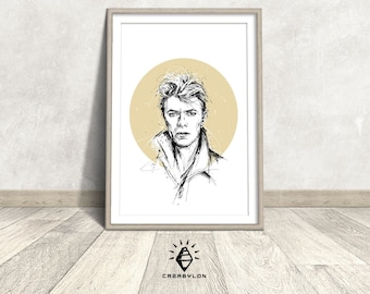 Downloadable digital print, David Bowie poster, digital print, poster music, wall art, David Bowie Pop Art, big print