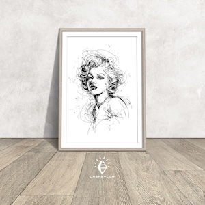Stampa digitale scaricabile, Marilyn Monroe poster, stampa digitale, poster, arte della parete, Pop Art Marilyn Monroe, stampa grande